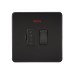 Knightsbridge 13A 1 Gang Screwless Flat Plate Switched Fused Spur with Neon - Matt Black