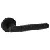 Exel Matt Black Honeycomb Door Handles on Round Rose - Cara Range 