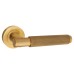 Serozzetta by Carlisle Brass Satin Brass Knurled Door Handles on Round Rose - Varese Range 