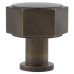 Alexander & Wilks Vesper Hex Cabinet Knob - 33mm Diameter - Antique Brass