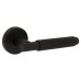 Jigtech Matt Black Knurled Door Handles on Round Rose - Textura Range 
