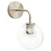 Exel Noord Knurled Indoor Wall Light - Satin Nickel Fittings and Domed Clear Glass Shade 