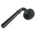 From The Anvil Matt Black Door Handles on Round Art Deco Rose - Newbury Range 