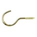 Unshouldered Cup Hook - 38mm Hook - Electro Brass - Pack of 10