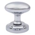 Oval Mortice Door Knob - 57mm Rose Diameter - Polished Chrome 