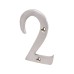 76mm Screw Fix Door Numeral - 2 - Satin Chrome