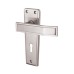 Jedo Satin Chrome Keyhole Door Lock Handle - Deco Range - 153 x 50mm
