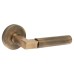 Hampstead Antique Brass Knurled Door Handles on Round Rose