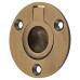 Exel Round Flush Ring Cabinet Pull Handle - 45mm Diameter - Antique Brass