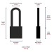 Long Shackle Padlock - 50mm Body - 52 x 28mm Shackle - Keyed to Differ - Brass