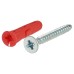Rawlplug UNO Universal Wall Plugs and Screws - 6 x 28mm - Red - Jar of 500 Plugs and 500 Screws