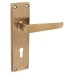 Exel Antique Brass Victorian Straight Keyhole Lock Door Handle - 155 x 42mm