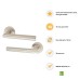 Exel Satin Stainless Steel 19mm Mitre Door Handles on Round Rose 