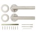Exel Satin Stainless Steel 19mm Mitre Door Handles on Round Rose 