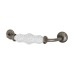 Hampstead 24mm Porcelain Crackle D-Bar Cabinet Pull Handle - 128mm Centres - Pewter Effect