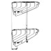 Croydex Wirework Small Corner Shower Basket - Two Tier - 135 x 230 x 285mm - Stainless Steel