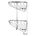Croydex Wirework Small Corner Shower Basket - Two Tier - 135 x 230 x 285mm - Stainless Steel