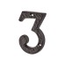 Elan 76mm Screw Fix Door Numeral - 3 - Metalized Antique Black Iron