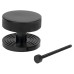 From The Anvil Brompton Round Knurled Centre Door Knob on Beehive Rose - 90mm Rose - Black