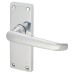 Exel Polished Chrome Victorian Straight Latch Door Handle - Short Plate - 118 x 42mm