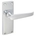 Exel Polished Chrome Victorian Straight Latch Door Handle - Short Plate - 118 x 42mm