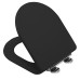 Croydex Iseo Flexi-Fix Soft Close Wooden Toilet Seat - Matt Black