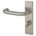 Exel Satin Stainless Steel 19mm Return to Door Bathroom Door Handle - Square - 57mm c/c - LH