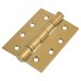 Arrone AR7070 Twin Ball Bearing Butt Fire Door Hinge - 102 x 76 x 3mm - PVD Brass - Pair