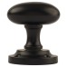 Exel Oval Mortice Door Knob - 57mm Rose Diameter - Matt Black