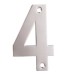 Exel 100mm Screw Fix Door Numeral - 4 - Satin Stainless Steel