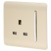 Trendi 13A 1 Gang Screwless Double Pole Switched Socket - Champagne Gold