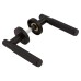 Exel Matt Black Lines Door Handles on Round Rose - Nova Range 
