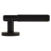 Exel Matt Black Lines Door Handles on Round Rose - Nova Range 