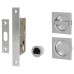 Heritage Brass by M Marcus Square Flush Privacy Handle Set with Lock - Satin Chrome