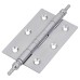 Finial Washered Butt Door Hinge - 75 x 50 x 2mm - Satin Chrome - Pair