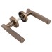 Exel Antique Brass Lines Door Handles on Round Rose - Nova Range 