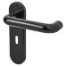 Hoppe AR600/22 Ebony Black Nylon Steel Core Safety Keyhole Lock Door Handle - Paris Range