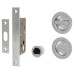 M Marcus Round Flush Privacy Handle Set with Lock - Satin Chrome
