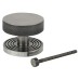 From The Anvil Brompton Round Knurled Centre Door Knob on Beehive Rose - 90mm Rose - Pewter