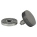 From The Anvil Brompton Round Knurled Centre Door Knob on Beehive Rose - 90mm Rose - Pewter