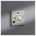 Knightsbridge 13A 1 Gang Round Edge Switched Fused Spur with Neon & Flex Outlet - Brushed Chrome