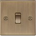 Knightsbridge 10AX 1 Gang 2 Way Light Switch - Antique Brass