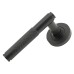 From The Anvil Matt Black Knurled Door Handles on Round Rose - Brompton Range 