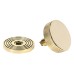From The Anvil Brompton Round Knurled Centre Door Knob on Beehive Rose - 90mm Rose - Polished Brass