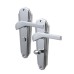 Heritage Brass by M Marcus Polished Chrome Art Deco Bathroom Door Handle - Waldorf Range - 203 x 66mm