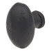Olde Forge Solid Oval Cabinet Knob - 35 x 30mm - Black Iron