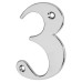 79mm Screw Fix Door Numeral - 3 - Bright Chrome