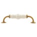 Hampstead 24mm Porcelain Crackle D-Bar Cabinet Pull Handle - 128mm Centres - Antique Brass