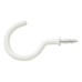 Cup Hook - 38mm Hook - White Plastic Coated - Pack of 10