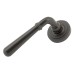 From The Anvil Aged Bronze Door Handles on Round Art Deco Rose - Newbury Range 